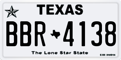 TX license plate BBR4138
