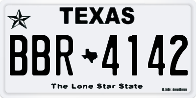 TX license plate BBR4142