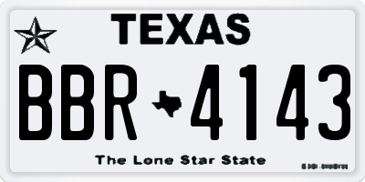 TX license plate BBR4143