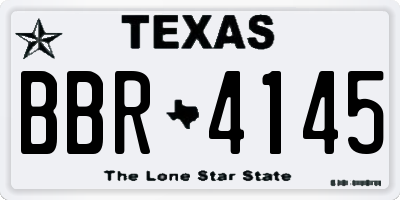 TX license plate BBR4145