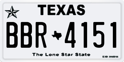 TX license plate BBR4151