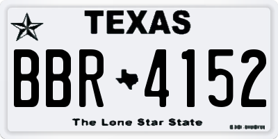 TX license plate BBR4152