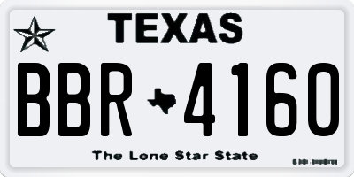 TX license plate BBR4160