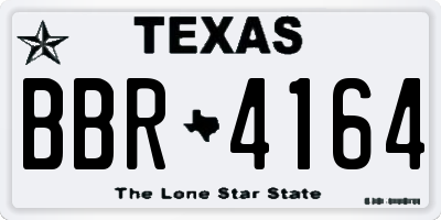 TX license plate BBR4164