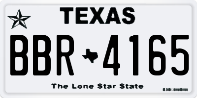 TX license plate BBR4165