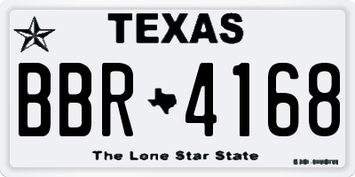 TX license plate BBR4168