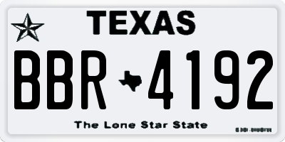TX license plate BBR4192