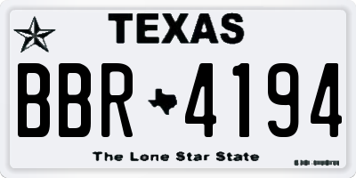 TX license plate BBR4194