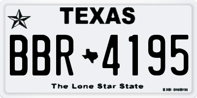 TX license plate BBR4195