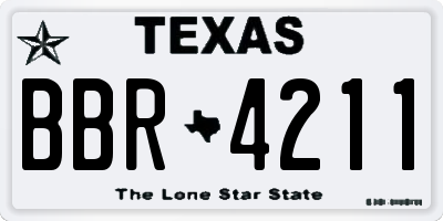 TX license plate BBR4211