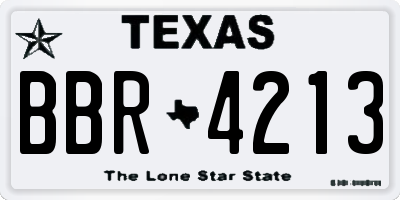 TX license plate BBR4213