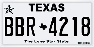 TX license plate BBR4218