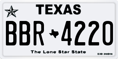 TX license plate BBR4220