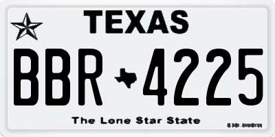 TX license plate BBR4225