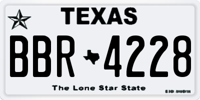 TX license plate BBR4228