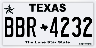 TX license plate BBR4232