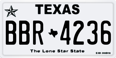 TX license plate BBR4236