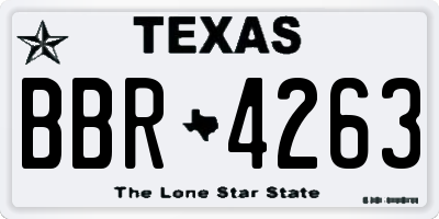 TX license plate BBR4263