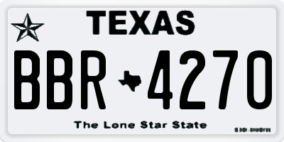 TX license plate BBR4270