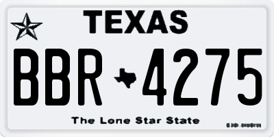 TX license plate BBR4275