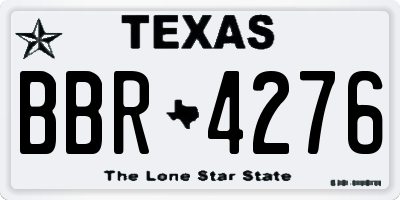 TX license plate BBR4276