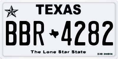 TX license plate BBR4282