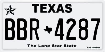TX license plate BBR4287