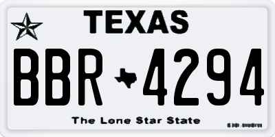 TX license plate BBR4294