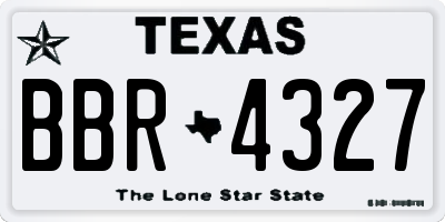 TX license plate BBR4327