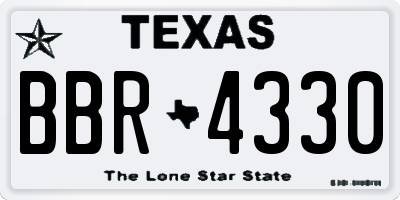 TX license plate BBR4330