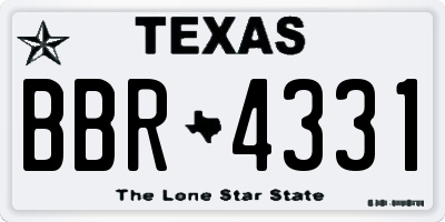 TX license plate BBR4331