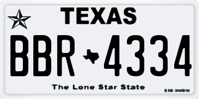 TX license plate BBR4334
