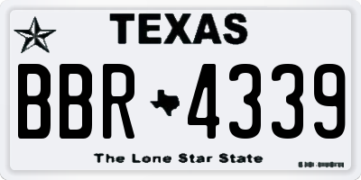 TX license plate BBR4339