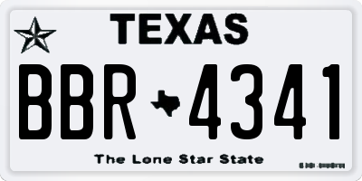 TX license plate BBR4341
