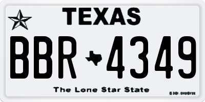TX license plate BBR4349