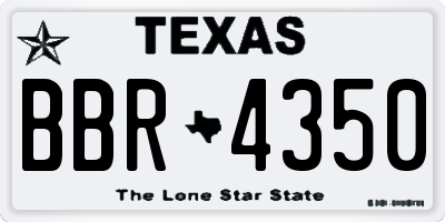 TX license plate BBR4350