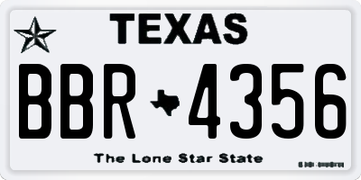 TX license plate BBR4356