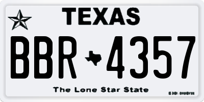 TX license plate BBR4357