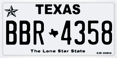 TX license plate BBR4358