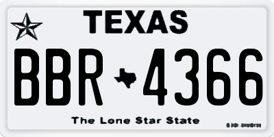 TX license plate BBR4366