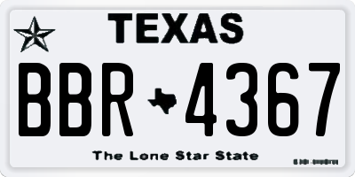 TX license plate BBR4367