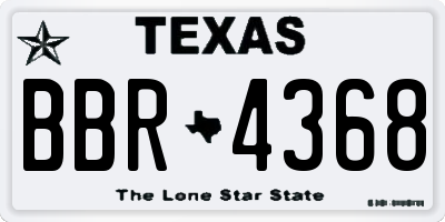 TX license plate BBR4368