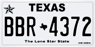TX license plate BBR4372