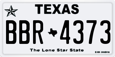 TX license plate BBR4373