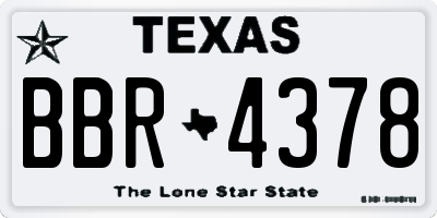 TX license plate BBR4378