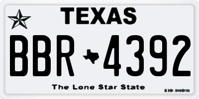 TX license plate BBR4392