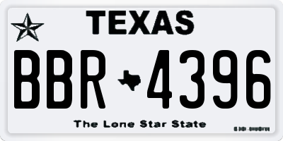 TX license plate BBR4396