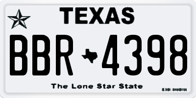 TX license plate BBR4398