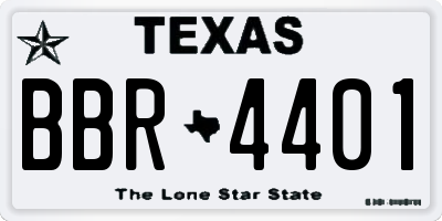 TX license plate BBR4401