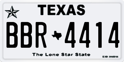 TX license plate BBR4414